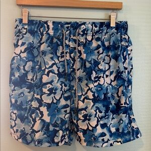 Men's Blue Floral Swim Trunks